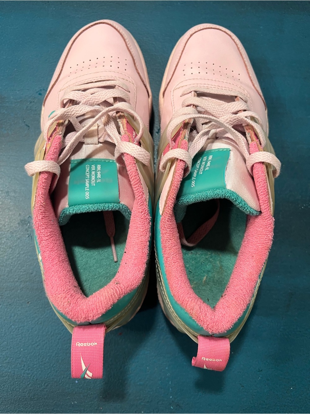 Reebok Women’s Pink and Teal Low-Top Sneakers - Picture 5 of 7